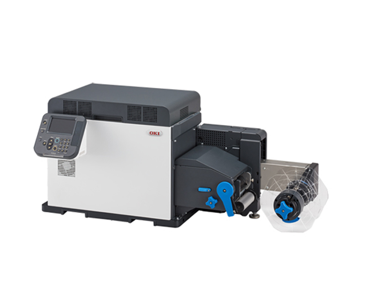 OKI Pro1040 - Pro1050 4 and 5 colour roll fed label printing systems available from X-Press OnDemand